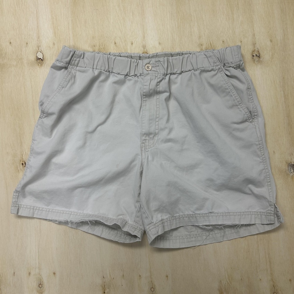 Vintage Boca Classics Chino Shorts Mens Medium Beige Elastic Waist Travel Casual